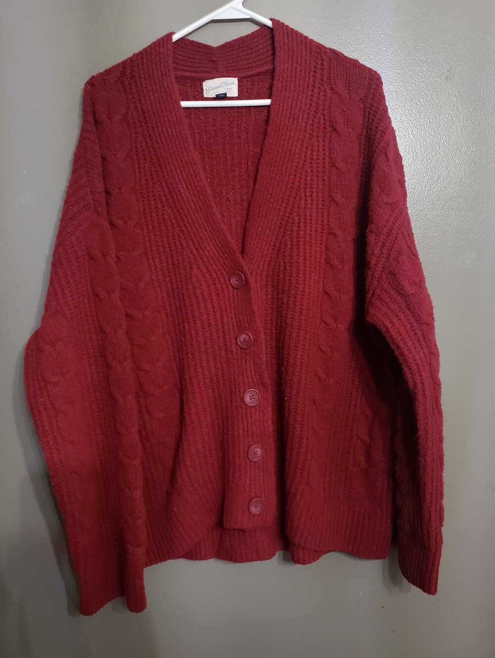 Universal Thread Womens Sweater Cardigan Burgundy Size Large - Picture 1 of 7